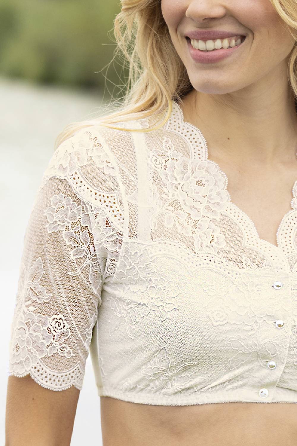 Nina Von C. Dirndl-Bluse Julia, halbarm Clearance-Verkauf