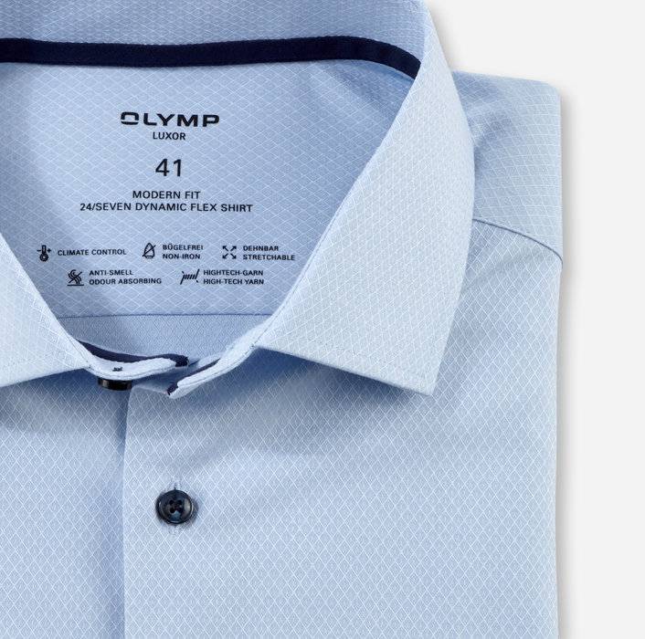 Oblymp Luxor 24/SevenBusinesshemd, modern fit, Global Kent, Bleu Top Angebot
