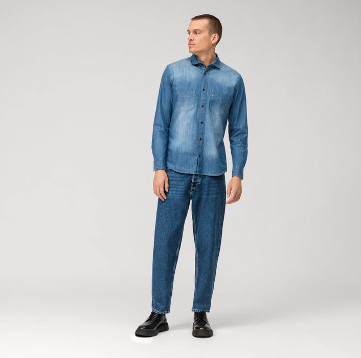 Oblymp CasualFreizeithemd, regular fit, Kent, Blau Neueste Mode