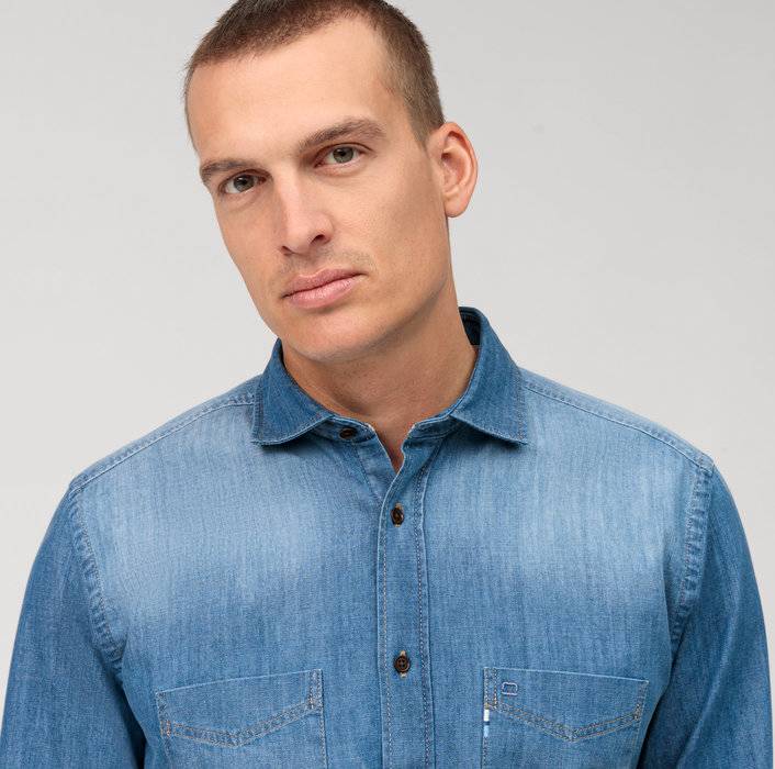 Oblymp CasualFreizeithemd, regular fit, Kent, Blau Neueste Mode
