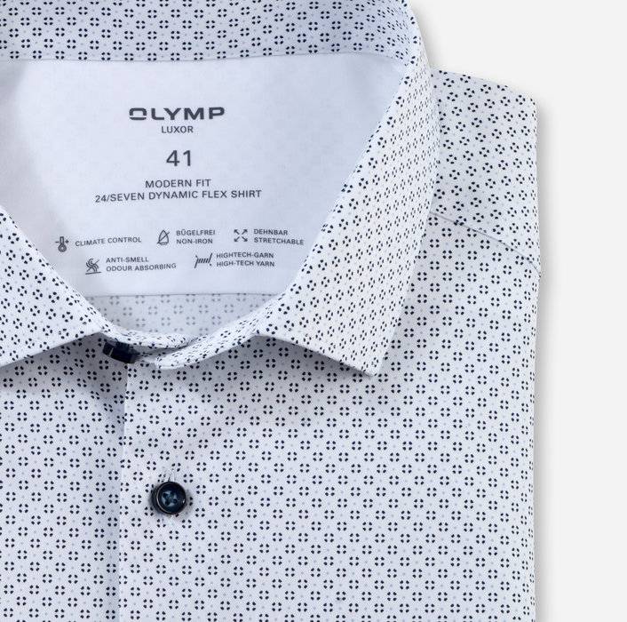 Oblymp Luxor 24/SevenBusinesshemd, modern fit, Modern Kent, Weiß Exklusive Angebote
