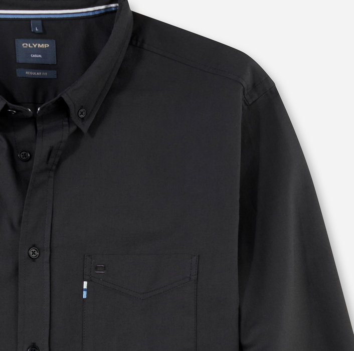 Oblymp CasualFreizeithemd, regular fit, Button-down, Schwarz Riesige Ersparnisse