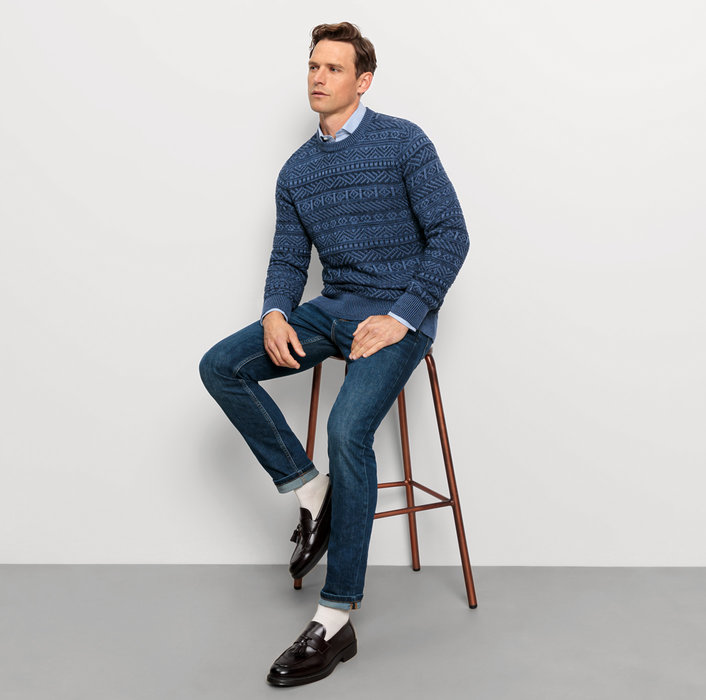 Oblymp Casual Strick, Pullover, Marine im Angebot