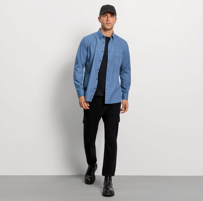 Oblymp Casual, Freizeithemd, regular fit, Button-down, Marine Rabatt
