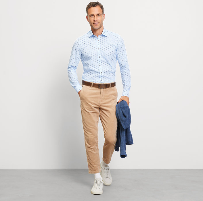 Oblymp Level Five, Businesshemd, body fit, New York Kent, Bleu im Angebot