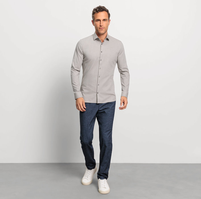 Oblymp No. Six 24/Seven, Businesshemd, super slim, Modern Kent, Oliv Saisonschlussverkauf