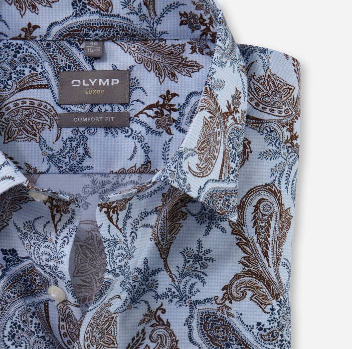 Oblymp Luxor, Businesshemd, comfort fit, New Kent, Bleu Saisonale Angebote