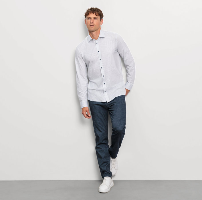 Oblymp Level Five 24/Seven, Businesshemd, body fit, New York Kent, Bleu Tägliche Deals