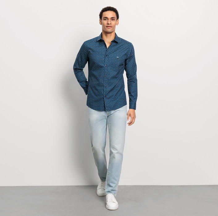 Oblymp Casual, Freizeithemd, regular fit, Kent, Marine Letzter Tag