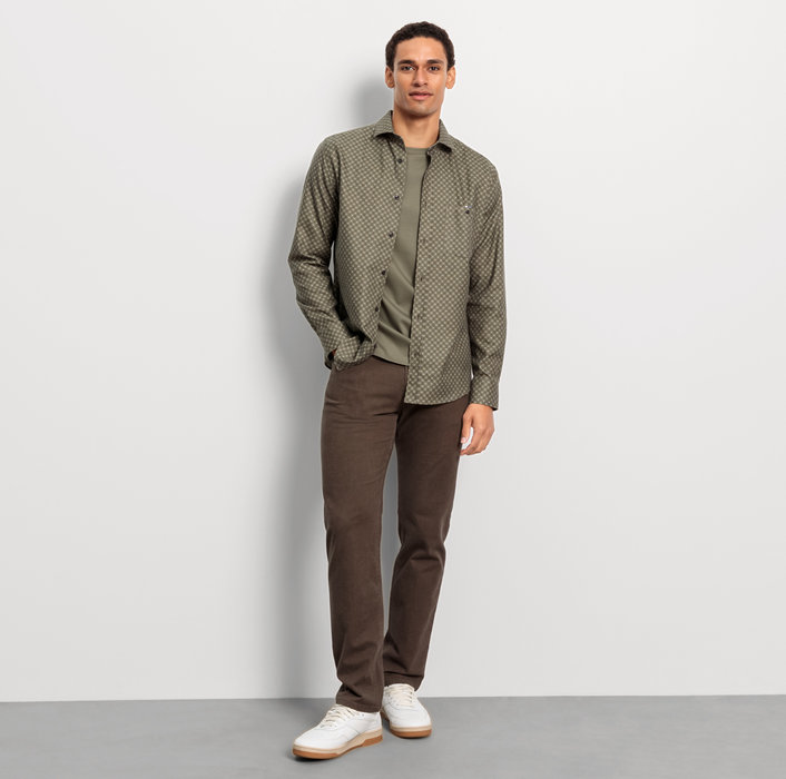 Oblymp Casual, Freizeithemd, regular fit, Kent, Oliv 50% Rabatt mit kostenlosem Versand