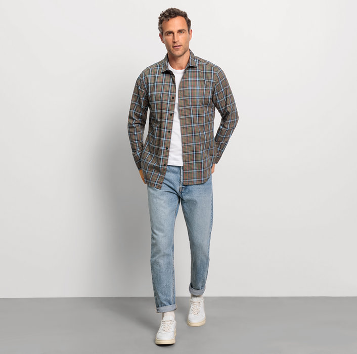 Oblymp Casual, Freizeithemd, regular fit, Kent, Oliv Clearance-Verkauf