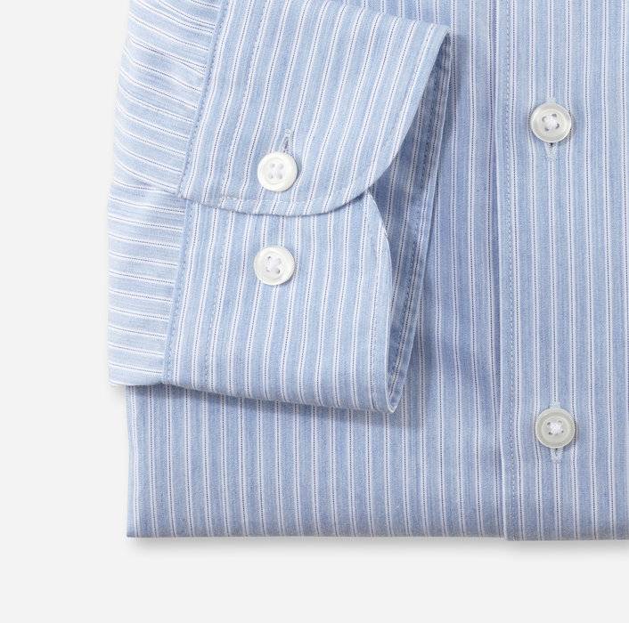 Oblymp Level Five garment washed, Businesshemd, body fit, Haifisch, Bleu Preisnachlass