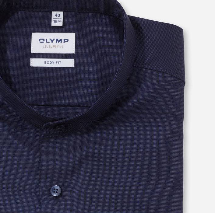 Oblymp Level Five, Businesshemd, body fit, Stehkragen, Marine Jubiläumsangebot