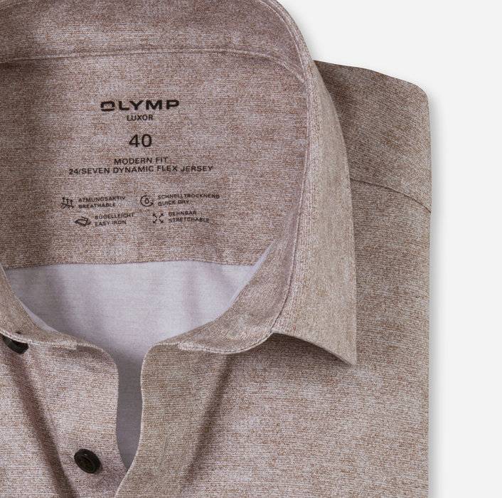 Oblymp Luxor 24/Seven, Businesshemd, modern fit, New Kent, Braun Bestseller
