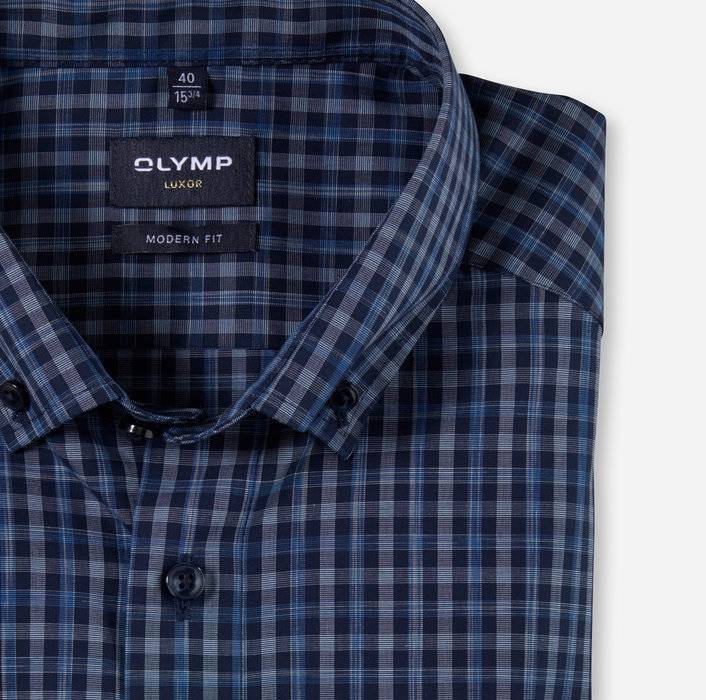 Oblymp Luxor, Businesshemd, modern fit, Button-down, Marine Speichern exportieren