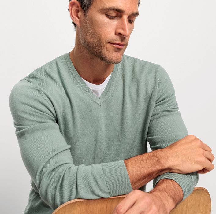 Oblymp Casual Strick, Pullover, Grau-Grün Meist gekauft