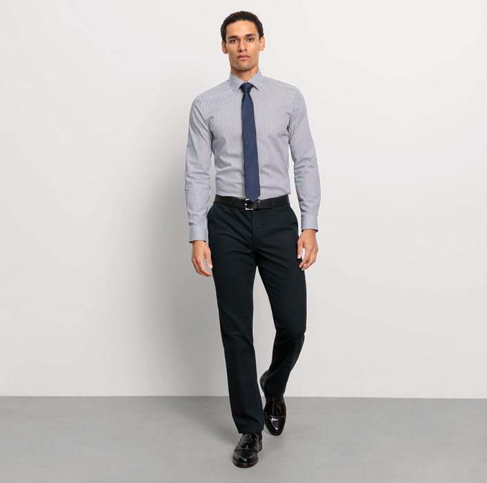 Oblymp No. Six, Businesshemd, super slim, New York Kent, Marine Tiefpreis