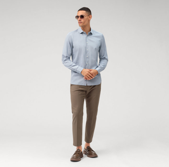 Oblymp Level Five garment washed, Businesshemd, body fit, Kent, Bleu Vierteljährliche Förderung