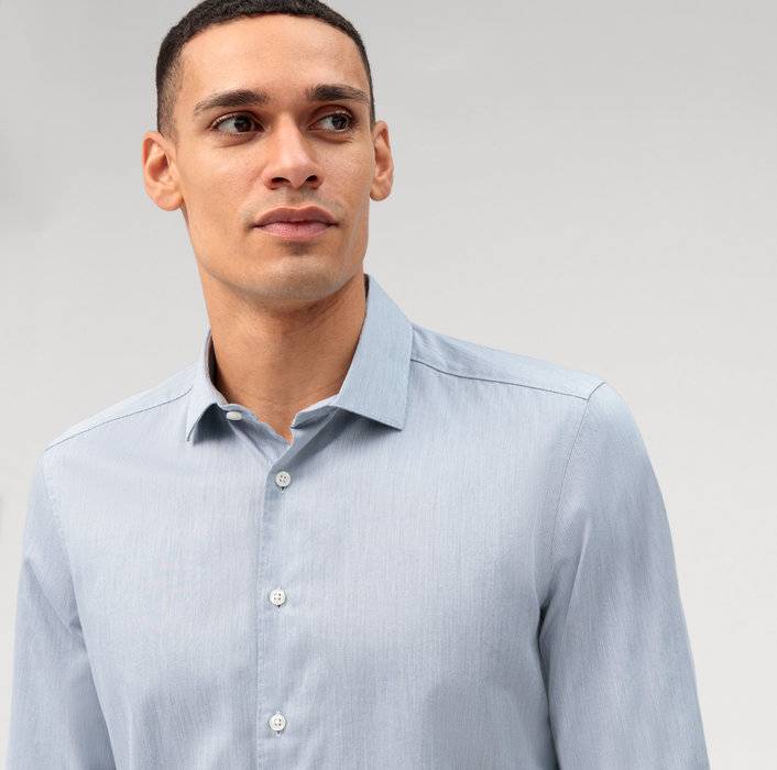 Oblymp Level Five garment washed, Businesshemd, body fit, Kent, Bleu Vierteljährliche Förderung