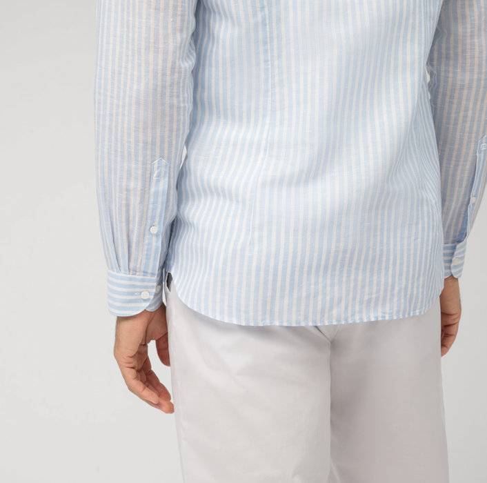 Oblymp Level Five garment washed, Businesshemd, body fit, Haifisch, Bleu Auslauf