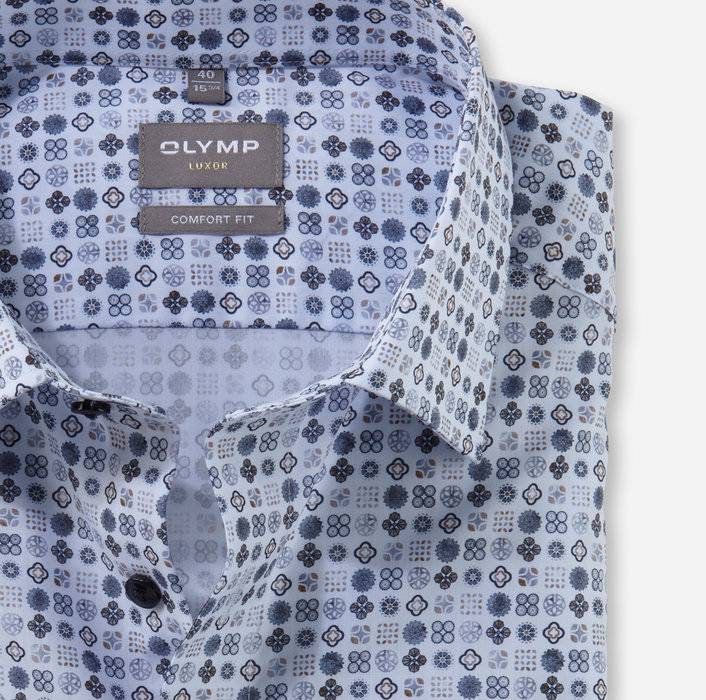 Oblymp Luxor, Businesshemd, comfort fit, New Kent, Bleu Fabrikverkauf