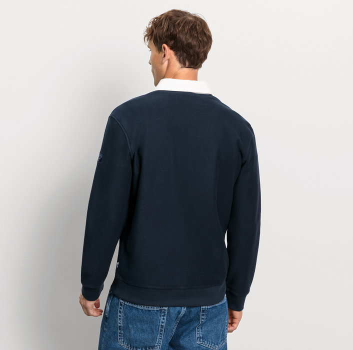 Oblymp Casual Wirk, Polo langarm, Marine Letzter Tag