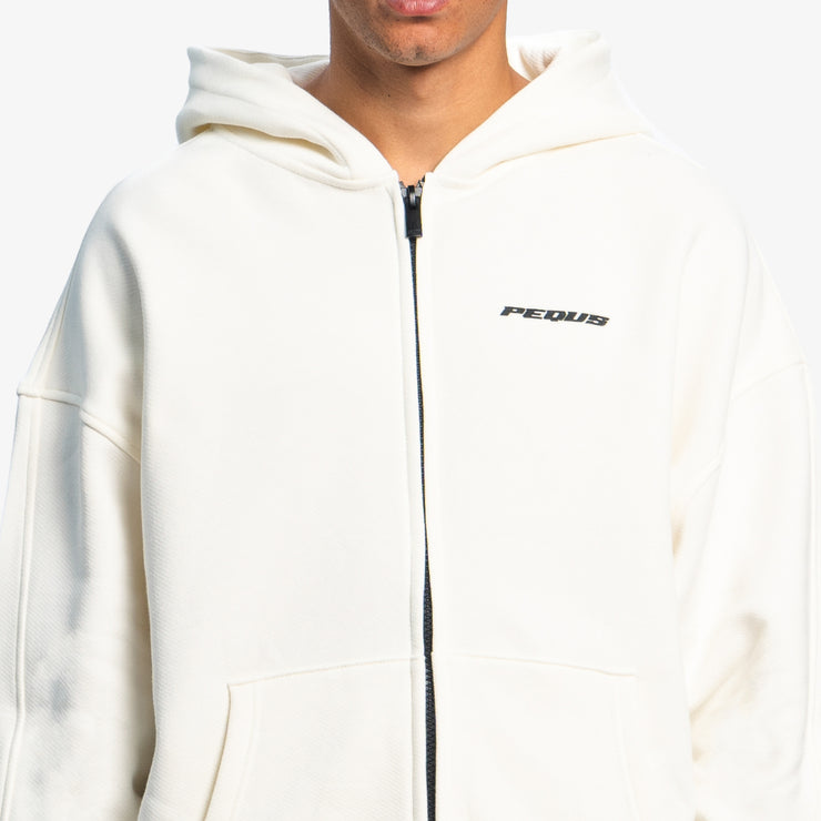 Pequs Plágia Chest Logo Zip Hoodie Kostenlose Rückgabe