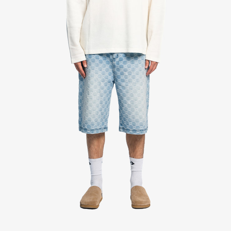Pequs Aether Monogram Denim Jorts Im Verkauf