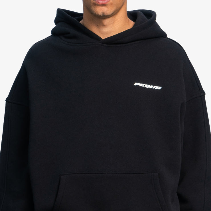 Pequs Plágia Chest Logo Hoodie Kostenlose Rückgabe
