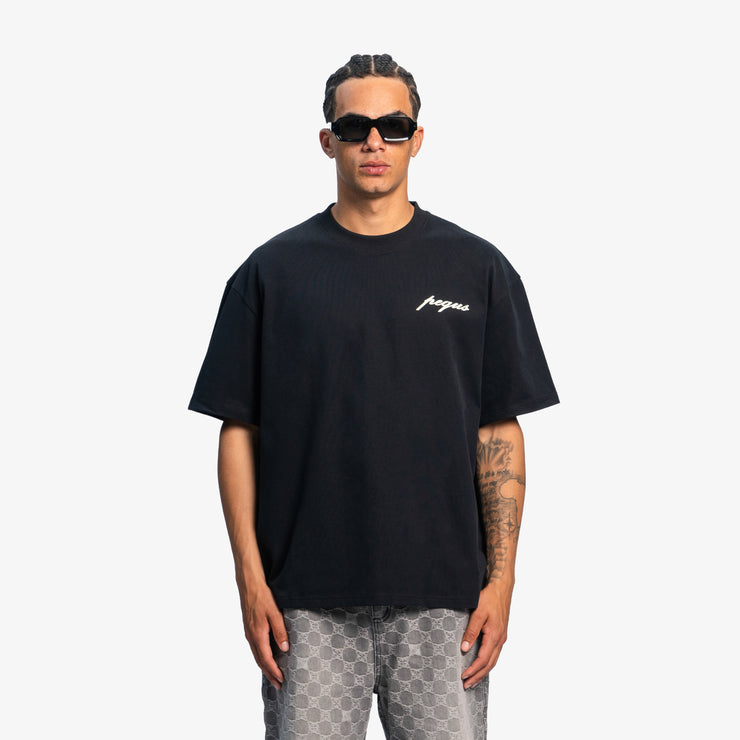 Pequs A Paradise Beach Club Back Logo T-Shirt Sonderangebot der Fabrik