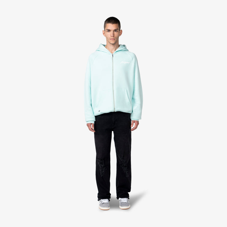Pequs Scripted Chest Logo Zip Hoodie Im Verkauf