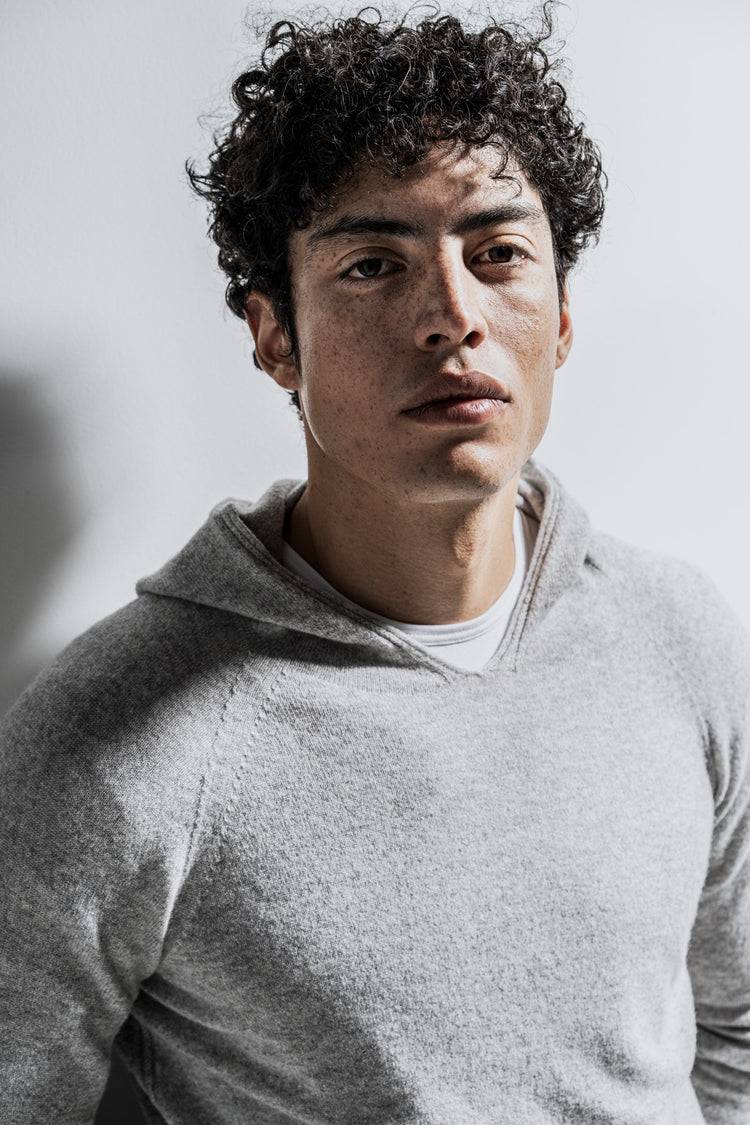 Phil Petter Kapuzen-Pullover aus Cashmerino, 3D Knit Räumungsverkauf