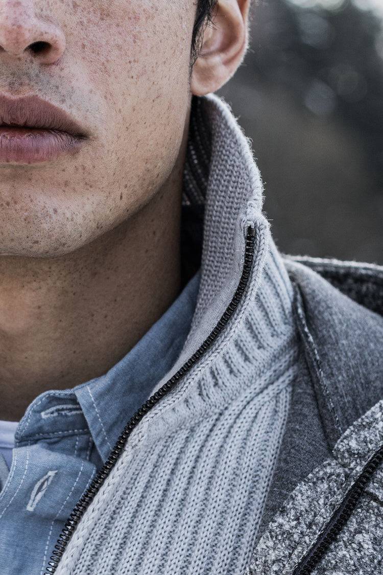 Phil Petter Zippjacke aus Merinowolle, breiter Ripp-Strick Riesige Rabatte