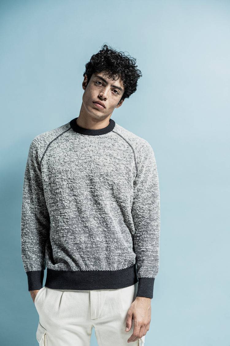 Phil Petter Rundhals-Pullover aus Merino-Bouclé, Relaxed Fit Sonderangebot