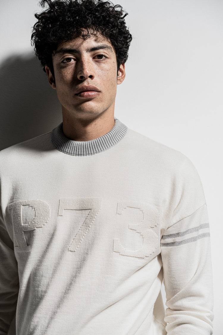 Phil Petter Rundhals-Pullover aus Merinowolle, P73 Logo Rabatt