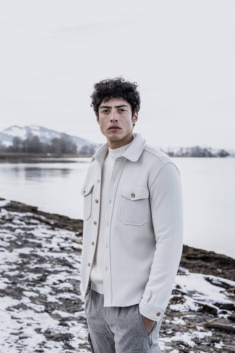 Phil Petter Rundhals-Pullover aus Merinowolle, breiter Ripp-Strick Begrenztes Angebot