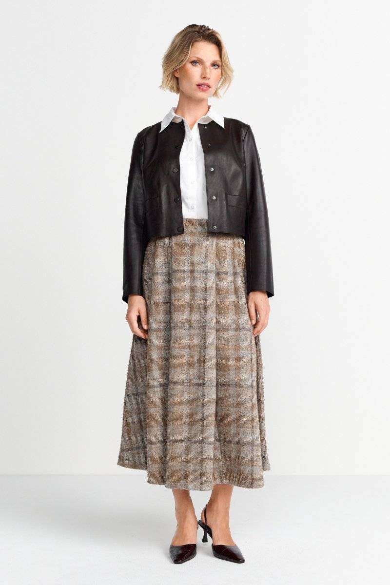 Eich & Royal Kurze Lederjacke mit Druckknöpfen VIP-Rabatte