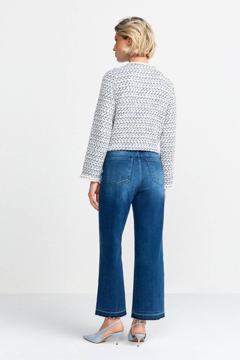 Eich & Royal Kurze Bouclé-Jacke in Blauweiß Super Sparpreis