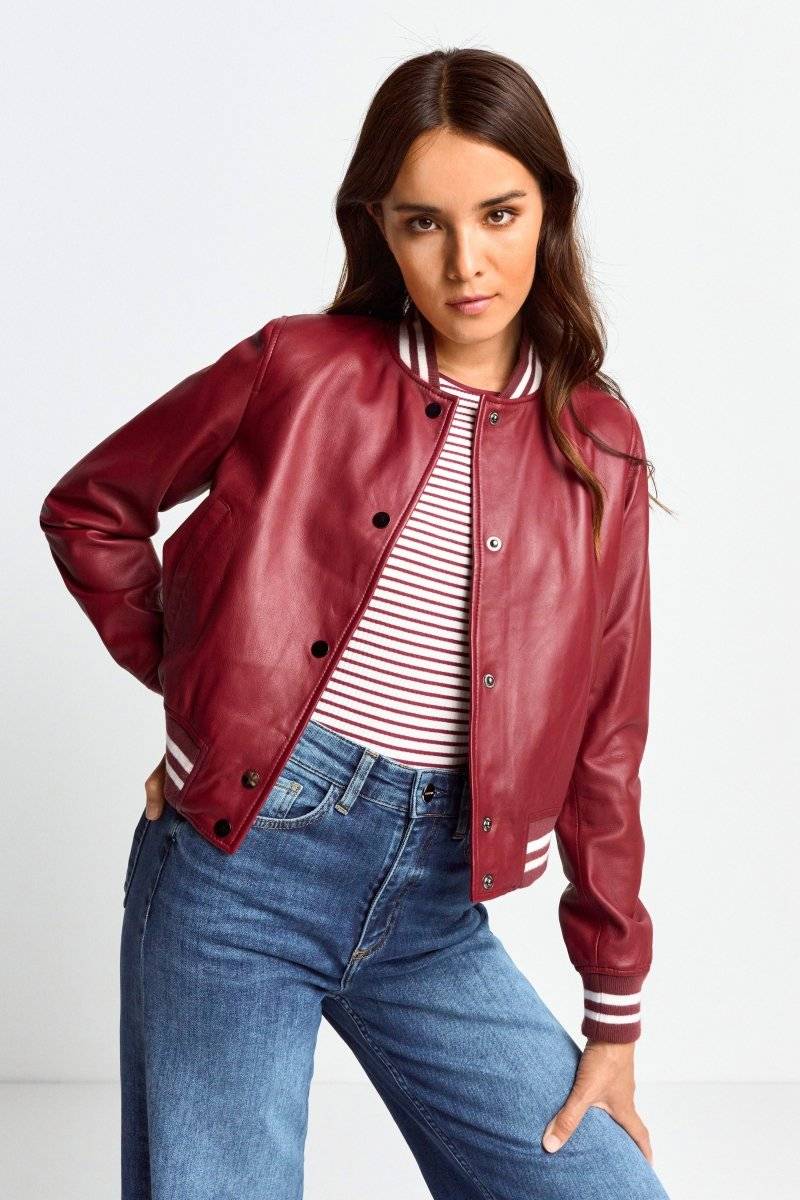 Eich & Royal Bomberjacke aus Leder Sonderangebot der Fabrik