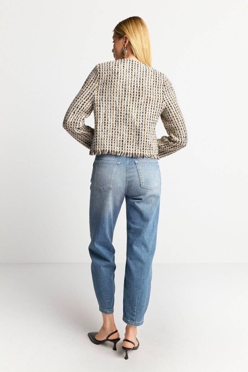 Eich & Royal Bouclé-Jacke mit Fransen Schlussverkauf