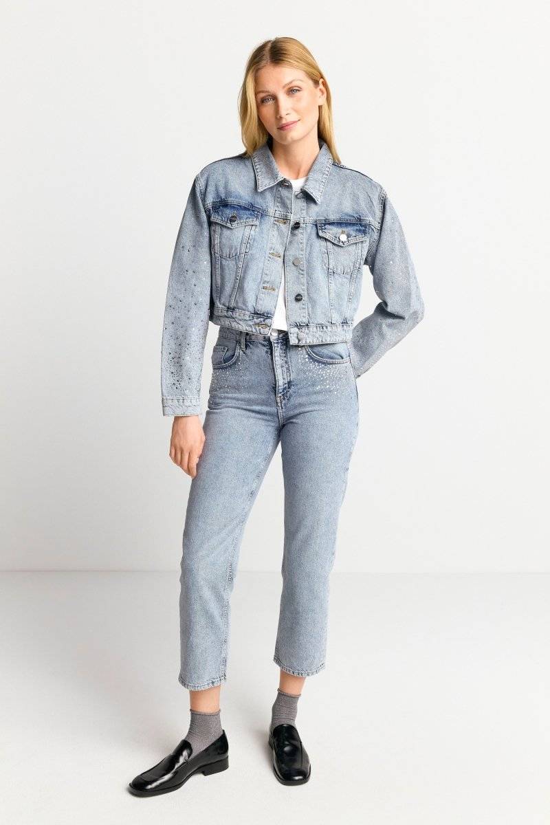 Eich & Royal Denim-Jacke mit Strassdetails Blitzverkäufe