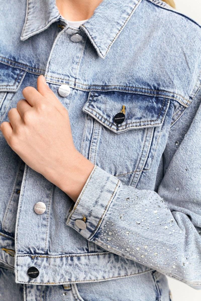 Eich & Royal Denim-Jacke mit Strassdetails Blitzverkäufe