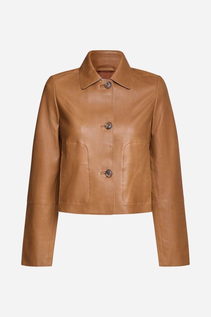 Eich & Royal Kurze Lederjacke mit Kragen Kostenloser Versand