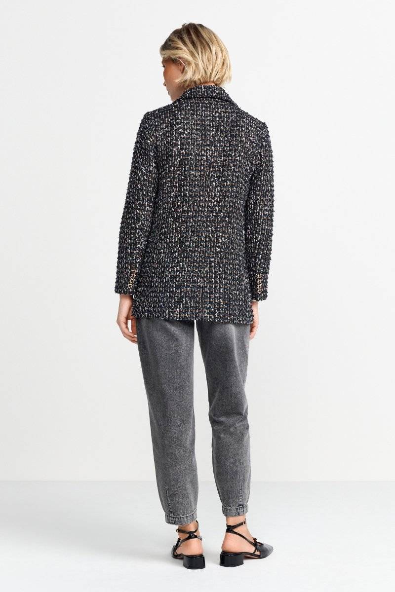 Eich & Royal Bouclé-Blazer mit Statement-Knopf Letzte 3 Tage