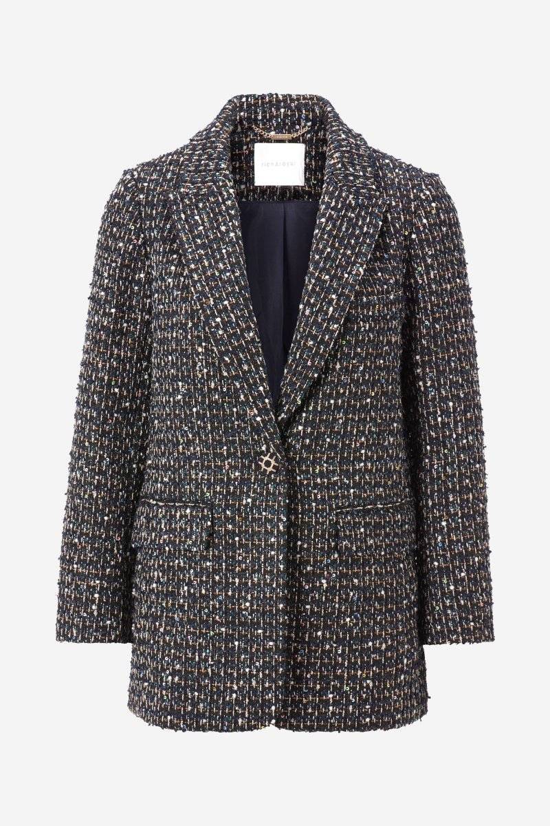 Eich & Royal Bouclé-Blazer mit Statement-Knopf Riesige Rabatte