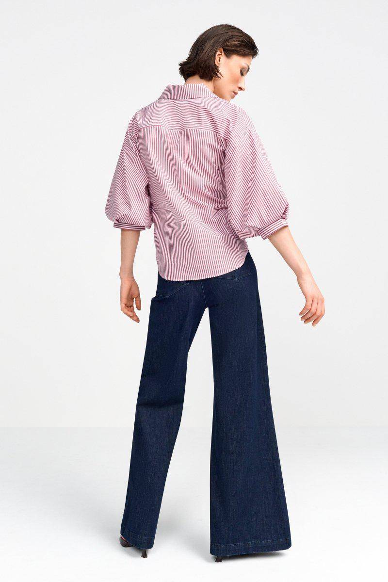 Eich & Royal Wickelbluse mit V-Neck und Streifen Günstiger Verkauf