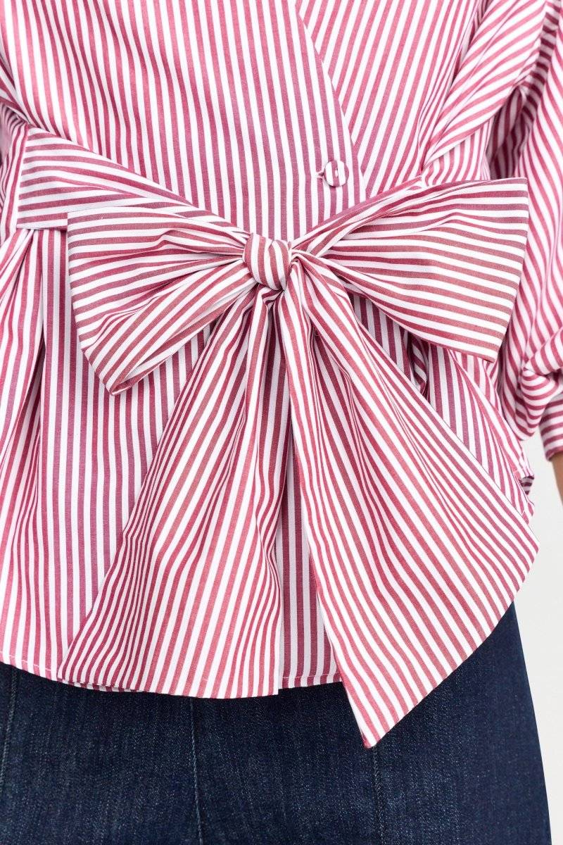 Eich & Royal Wickelbluse mit V-Neck und Streifen Günstiger Verkauf