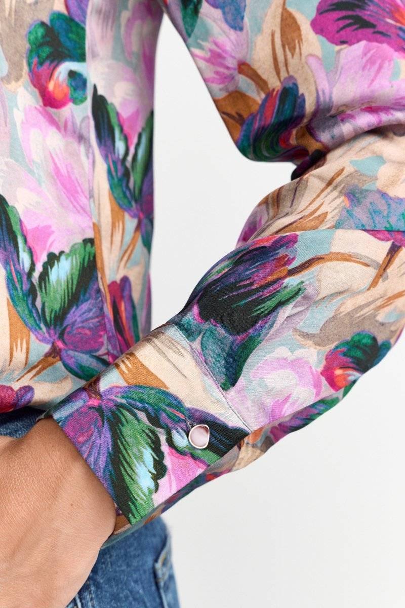 Eich & Royal Hemdkragenbluse mit Blumenprint Fabrikverkauf