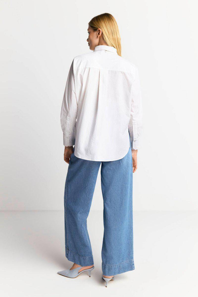 Eich & Royal Weiße Bluse mit Bindekragen Versandkostenfrei