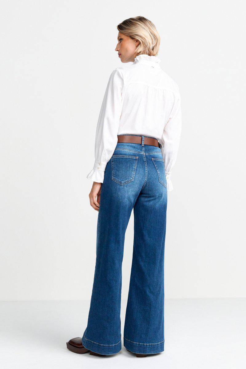 Eich & Royal Weiße Bluse mit Rüschenkragen Online Shopping